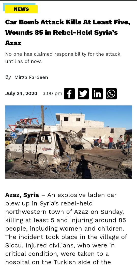 Car Bomb Attack in Syria